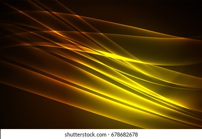 Vector polar lights concept, glowig shapes in the dark, abstract background