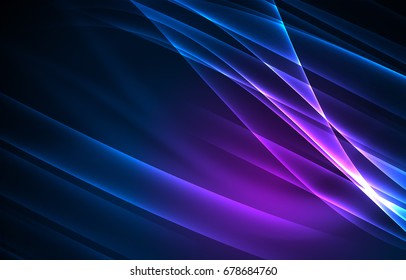 Vector polar lights concept, glowig shapes in the dark, abstract background