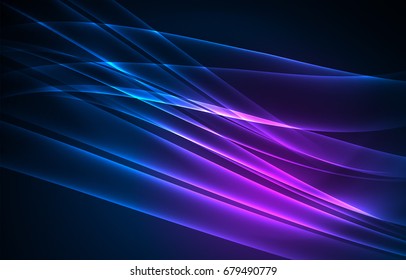 Concepto de luces polares vectoras, formas oscuras en el fondo oscuro y abstracto