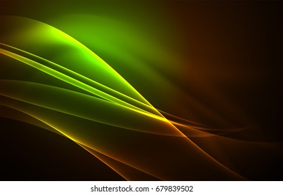 Conceito de luzes polares vetoriais, formas brilhantes no fundo escuro e abstrato