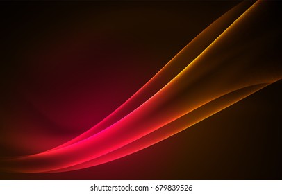 Vector polar lights concept, glowig shapes in the dark, abstract background