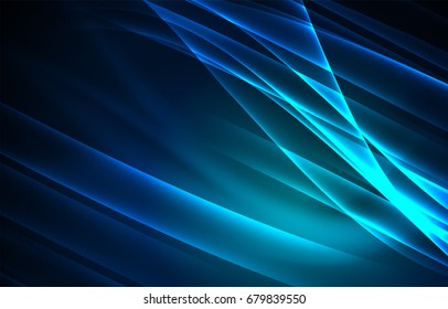 Vector polar lights concept, glowig shapes in the dark, abstract background