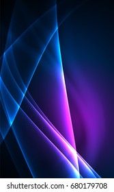 Vector polar lights concept, glowig shapes in the dark, abstract background