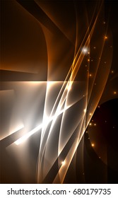 Concepto de luces polares vectoras, formas oscuras en el fondo oscuro y abstracto