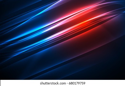 Vector polar lights concept, glowig shapes in the dark, abstract background