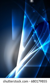 Vector polar lights concept, glowig shapes in the dark, abstract background