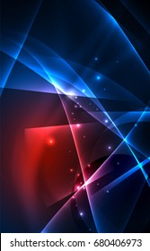 Concepto de luces polares vectoras, formas oscuras en el fondo oscuro y abstracto