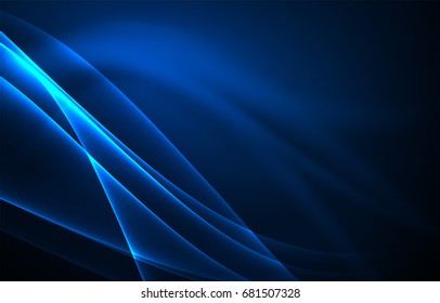 Vector polar lights concept, glowig shapes in the dark, abstract background