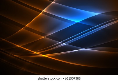 Concepto de luces polares vectoras, formas oscuras en el fondo oscuro y abstracto
