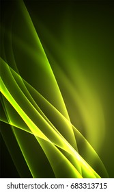 Vector polar lights concept, glowig shapes in the dark, abstract background