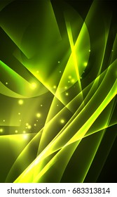 Vector polar lights concept, glowig shapes in the dark, abstract background