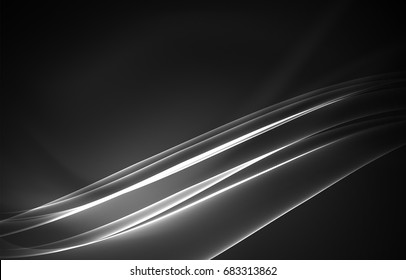 Vector polar lights concept, glowig shapes in the dark, abstract background