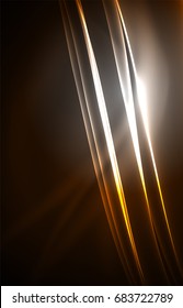 Vector polar lights concept, glowig shapes in the dark, abstract background