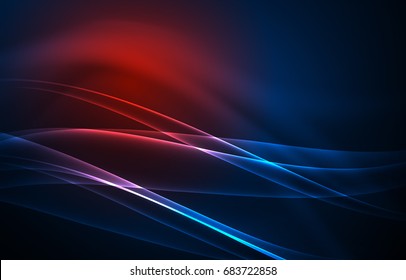 Vector polar lights concept, glowig shapes in the dark, abstract background