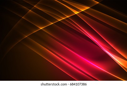 Vector polar lights concept, glowig shapes in the dark, abstract background