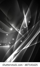 Vector polar lights concept, glowig shapes in the dark, abstract background