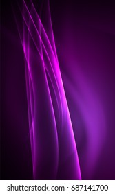 Vector polar lights concept, glowig shapes in the dark, abstract background