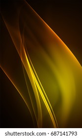 Vector polar lights concept, glowig shapes in the dark, abstract background