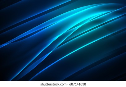 Vector polar lights concept, glowig shapes in the dark, abstract background