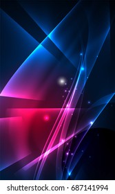 Concepto de luces polares vectoras, formas oscuras en el fondo oscuro y abstracto