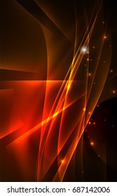 Concepto de luces polares vectoras, formas oscuras en el fondo oscuro y abstracto
