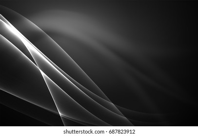 Vector polar lights concept, glowig shapes in the dark, abstract background