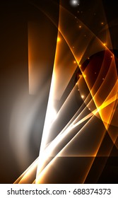 Vector polar lights concept, glowig shapes in the dark, abstract background