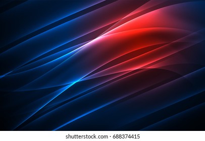 Concepto de luces polares vectoras, formas oscuras en el fondo oscuro y abstracto