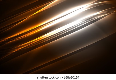 Vector polar lights concept, glowig shapes in the dark, abstract background