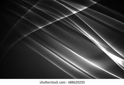 Vector polar lights concept, glowig shapes in the dark, abstract background