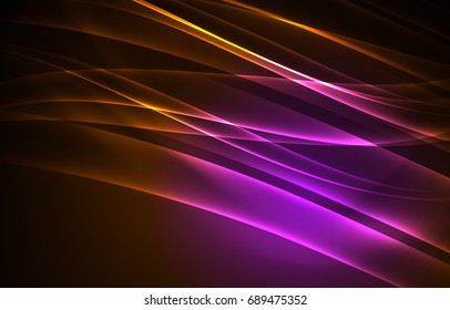Vector polar lights concept, glowig shapes in the dark, abstract background