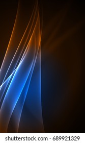 Vector polar lights concept, glowig shapes in the dark, abstract background