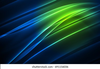 Concepto de luces polares vectoras, formas oscuras en el fondo oscuro y abstracto