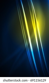 Conceito de luzes polares vetoriais, formas brilhantes no fundo escuro e abstrato