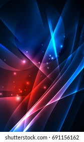 Vector polar lights concept, glowig shapes in the dark, abstract background