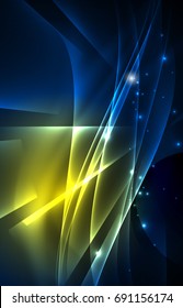 Concepto de luces polares vectoras, formas oscuras en el fondo oscuro y abstracto