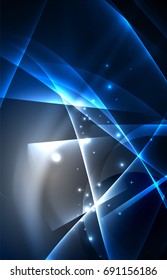 Vector polar lights concept, glowig shapes in the dark, abstract background