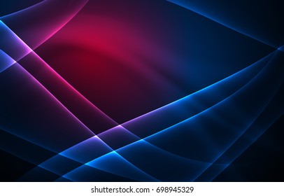 Vector polar lights concept, glowig shapes in the dark, abstract background
