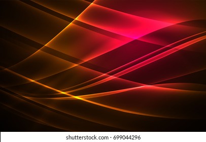 Vector polar lights concept, glowig shapes in the dark, abstract background