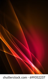 Vector polar lights concept, glowig shapes in the dark, abstract background