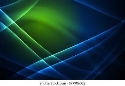 Concepto de luces polares vectoras, formas oscuras en el fondo oscuro y abstracto