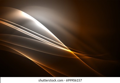 Vector polar lights concept, glowig shapes in the dark, abstract background