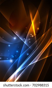 Concepto de luces polares vectoras, formas oscuras en el fondo oscuro y abstracto