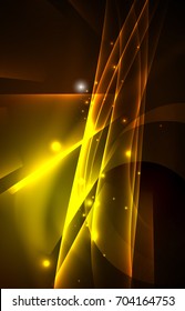 Vector polar lights concept, glowig shapes in the dark, abstract background