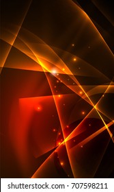 Vector polar lights concept, glowig shapes in the dark, abstract background