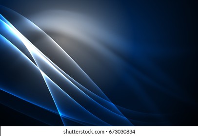 Vector polar lights concept, glowing shapes in the dark, abstract background