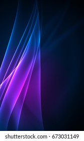 Vector polar lights concept, glowing shapes in the dark, abstract background