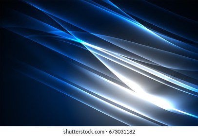 Concepto de luces polares vectoras, formas brillantes en el fondo oscuro y abstracto