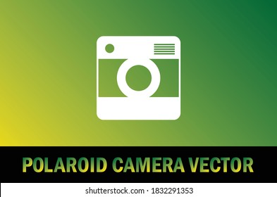 Vector Of Polaroid Camera Icon Isolated On Gradient Background. For Designer.