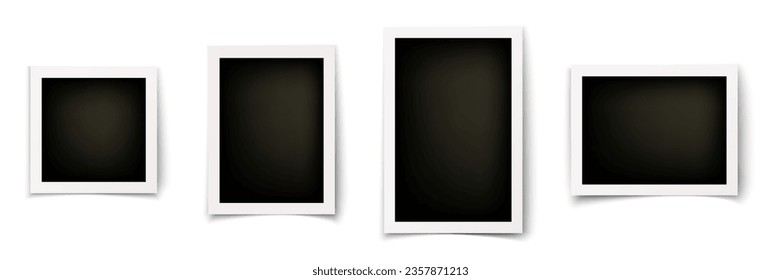 Vector polaroid collection. Realistic old photo frame isolated on transparent background. Vector illustration - Shutterstock ID 2357871213